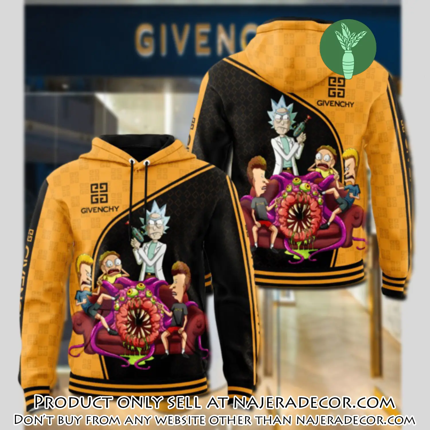 Givenchy rick and morty unisex hoodie luxury brand gifts  jh2010 njr2601419